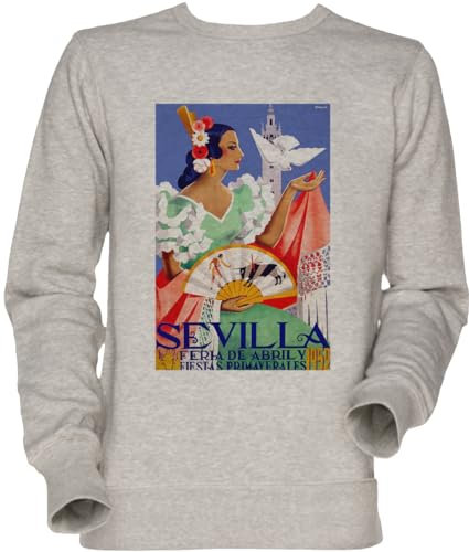 Vendax 1952 Seville Spain April Fair Poster Unisexo Hombre Mujer Sudadera Jersey Gris Men's Women's Jumper Sweatshirt Grey