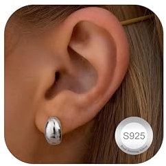Diamday Goldene Creolen Ohrringe für Damen Tropfen Ohrringe Gold Silber Chunky Statement Ohrringe Creolen Dupes Ohrstecker Leichte Wassertropfen Hollow Ohrringe Hypoallergene Dicke Creolen Hängend