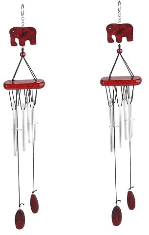 Sosoport 2st Glockenblume Aus Holz Tier Dekor Auto-Ornament Handy, Mobiltelefon Hausschmuck Windspiele Hölzerne Windglocke Blattwind Glocke Holzhandwerk Aluminiumrohr Metall Anhänger