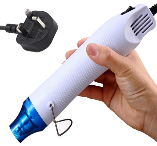 TOPIND Mini Heat Gun, 300W Portable Epoxy Resin Hot Air Gun with 40 Inchs Power Cord for DIY and Crafts (White)