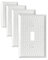 ZILLSEA 4-Pack Light Switch Cover Plate, Single Toggle Wall Plate, Hammered Pure White Metal Switch Plate Cover, 3.15''*4.88'', Midsize