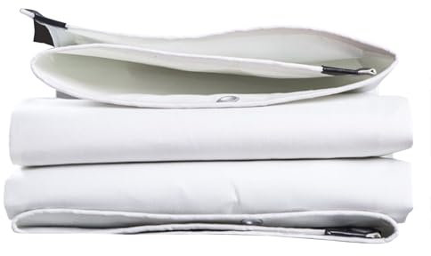 DMCHENGMA Bâche Polyvalente Blanche, Couverture de Sol imperméable pour Camping, pêche en Plein air, 2x4m/2x5m/2x6m/3x3m(4x4m)