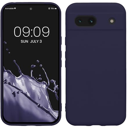 kwmobile Handyhülle für Google Pixel 8a Hülle - weiches Handy Silikon Case - Schutzhülle Cover - Deep Ocean