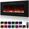 Kentsky 84 cm Electric Fireplace, Recessed and Wall Mounted Fireplace Heater, 750W/1500W with Remote Control, Touch Screen, 13 Flame Colors, Timer