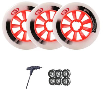 ANWEALTH 2 Stück/3er Pack 90 mm 100 mm 110 mm 125 mm Geschwindigkeit Inline Skate Rollen Rollschuh Skating Räder Outdoor Indoor Professionelles Training 85A Rennrad mit ABEC 9 Lagern