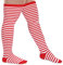 BBTO Lange Gestreifte Strümpfe Oberschenkelhohe Socken für Karneval Weihnachten(Rot Weiß,L Größe)