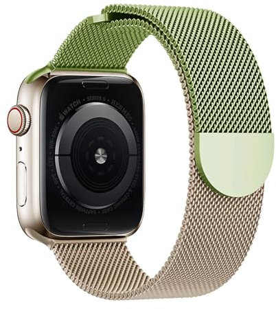 Luksinlong Correa de metal Milán para Apple Watch Strap 38 mm, 40 mm, 41 mm, 42 mm, 44 mm, 45 mm, 49 mm, acero inoxidable para iWatch Serie 8 7 6 5 4 3 Ultra SE 2 1, 44mm/45mm/46mm(S10)/49mm/42mm,
