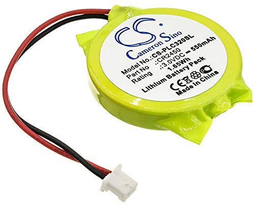 TECHTEK Battery 550mAh compatible with [Panasonic] FP-X series controllers, GT32 display, GT32M display, GT32T replaces AFPX-BATT, CR2450 FBA