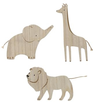 VERTBAUDET 3er Set Dschungeltiere Wanddeko beige TU