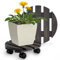 Oramics Lot de 2 roulettes pour plantes rondes en bois massif noir - Diamètre 30 x 8 cm - Charge maximale : 120 kg - Planche à roulettes pour plantes, pots de fleurs et pots de fleurs - Soucoupe avec