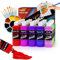 Stoffmalfarben Textilfarbe Waschmaschinenfest -20 waschfeste Stoffmalfarben (je 60ml) Mit 10 Pinseln,für Kinder auf T-Shirt, Schuhe, Jeans, Tasche, Kleidung,Geeignet für Anfänger und Profis