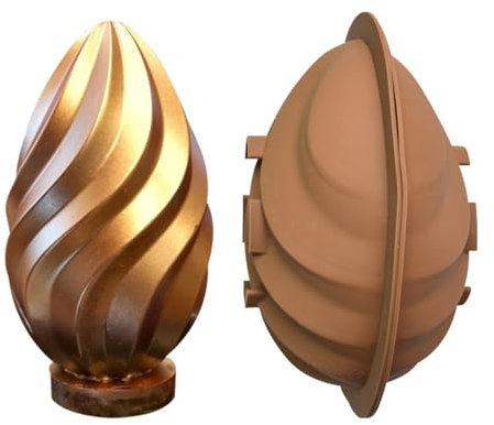 2PCS Easter Egg Chocolate Mould 3D Breakable Giant Egg Silicone Fondant Mold Non-Stick Non-Stick Chocolate Egg Mould for Easter Day Decorations Party Supplies (B)