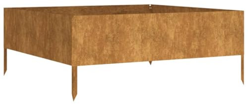 Aiuola rialzata, 100 x 100 x 41 cm, in acciaio corten, resistente aiuola da giardino per verdure, erbe e fiori, ideale per piccoli giardini e balconi