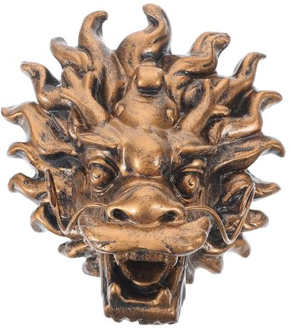 TOGEVAL Fontaine Murale Extérieure à Tête De Dragon pour Jardin Et Villa, Robinet De Fontaine en Bronze Ancien 13x15x8 Cm, Décoration Murale De Jardin, Sortie d'eau Puissante pour Ambiance Paisible