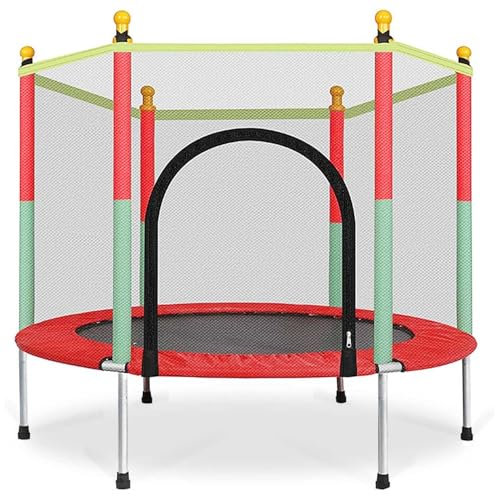 Gziztx Trampolin Outdoor Kinder Ø140cm, Trampolin Indoor mit Sicherheitsnetz, Gartentrampolin für Indoor-Outdoor-Aktivitäten für Kinder