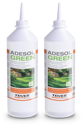 TOVER, Adesol Green, Adesivo per Erba Sintetica e Prato Sintetico da Esterno, Colla per Rotoli e Tappeti di Erba Finta, Senza Solventi, Per Balconi e Giardini, 500 ml (2)