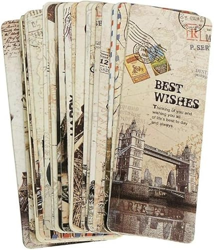 30 Stück/Set Vintage Europäische Szenen Retro Alte Reise Postkarten Lesezeichen, Notizblöcke, Memoblöcke Lesezeichen Buchzubehör Büroschulbedarf