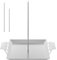 Leccarda Forno Universale Supporto per spiedini verticali in acciaio inossidabile per arrostire carne, bistecca, pollo intero, spiedini di carne Al Pastor Shawarma, (Silver, 31. 5X23. 4X3. 7cm)