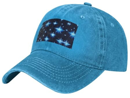 WBQLSL Cartoon Blue Star Black Casual Baseball Cap Schnell Trocknend Atmungsaktiv Golf Cap Sonnenblende