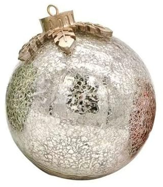 Piceioep LED-beleuchtete Weihnachtskugel mit automatischer Abschaltung, 15,2 x 15,2 cm, für Regale, Tische, Schreibtische, Weihnachtskugeln mit Timer
