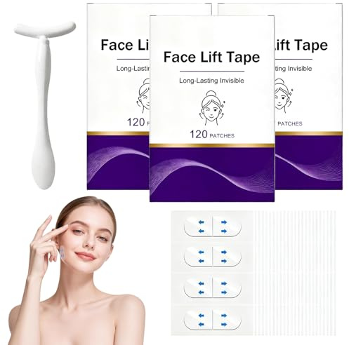 360 StüCk Facelifting Tape Lifting Stripes Gesicht Lifting Stripes Gesich,Unsichtbare Passform,Straffende Haut,FüR Doppelkinn,Feine Linien,Schlaffe Haut,HäNgende Augenlider,Gesichtsmassagestab