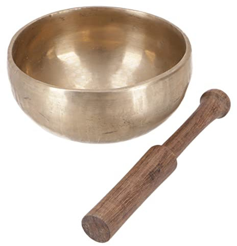 GURU SHOP Handgearbeitete Klangschale mit Langanhaltendem Ton, Tibet Klangschale - 15 cm