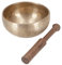 GURU SHOP Handgearbeitete Klangschale mit Langanhaltendem Ton, Tibet Klangschale - 15 cm, Gold, Klangschalen
