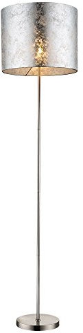 Design Steh Leuchte Stoff Decken Fluter Lese Stand Lampe silber glänzend Globo 15188S
