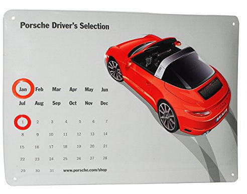 Porsche Jahreskalender aus Metall - Kalender jedes Jahr erneut nutzbar, Universell einstellbar