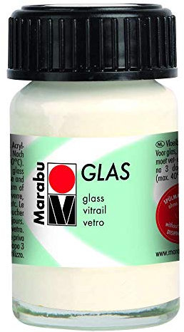 Marabu 070-Pittura per vetro, 15 ml, colore: bianco