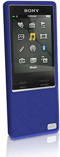 iGadgitz U3296 - Coque en Silicone Compatible avec Sony Walkman NWZ-A15 A17 8 Go 16 Go et Protecteur d'écran - Bleu