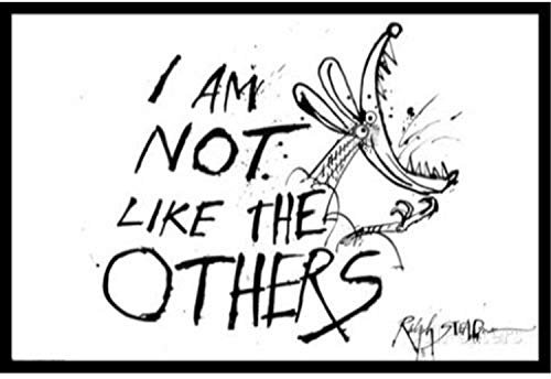 Buyartforless gerahmt Hunter S. Thompson Zitat Ich Bin Nicht wie die Anderen von Ralph Steadman 36 x 24 Kunstdruck Poster Wall Decor