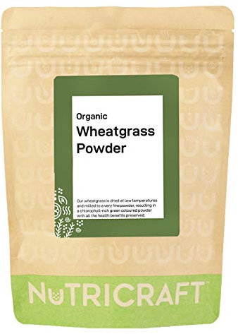 NutriCraft Organic Wheatgrass Powder – 500g, Pure, Chlorophyll-Rich Superfood, Packed with Vitamins, Amino Acids, Enzymes, No Additives or Preservatives, Non-GMO, Sustainably Sourced