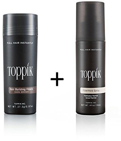 TOPPIK SET 27,5 g. Haarfasern + TOPPIK Fixier Spray 118ml. Haarverdichtung Streuhaar - Sparangebot!, Farbton:Schwarz (Black)