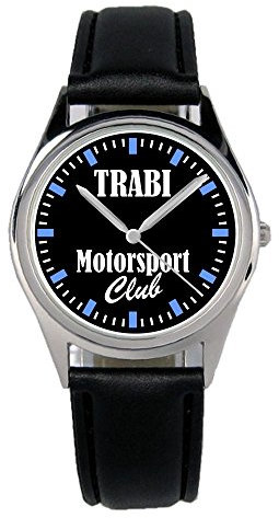 KIESENBERG Armbanduhr Trabi Fahrer Geschenk Artikel Idee Fan Damen Herren Unisex Analog Quartz Lederarmband Uhr 36mm Durchmesser B-2160