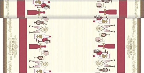 Sovie HORECA Tischdeckenrolle aus Linclass® Airlaid | 120 cm x 25 m | für Hochzeit, Geburtstag, Taufe, Kommunion, Sylvester | 1 Stück | Celebration | (Champagner-Bordeaux)