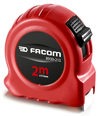 FACOM Mètre à Ruban 2 M X 13 mm Red Series avec Revêtement Nylon Haute Résistance 893B.213Pb