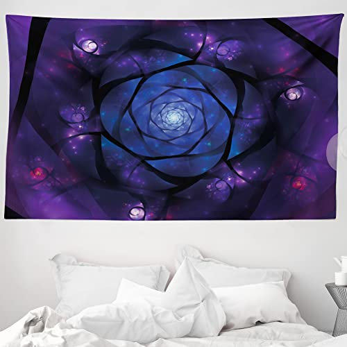 ABAKUHAUS Psychedelisch Wandteppich und Tagesdecke, Mystiker aus Weiches Mikrofaser Stoff Waschbar ohne Verblassen Digitaldruck, 230 x 140 cm, Violett Blau