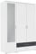 Rauch Möbel Noosa Schrank Drehtürenschrank, Weiß/Grau metallic, Schwarz, 3-türig mit Spiegel und 2 Schubladen, inkl. Zubehörpaket Basic 1 Kleiderstange, 3 Einlegeböden BxHxT 127x188x52 cm