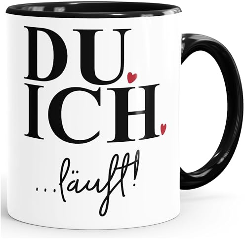 MoonWorks® Kaffee-Tasse mit Spruch Du Ich läuft Liebes-Geschenk Partner Freundin Freund Inner-schwarz Keramik-Tasse