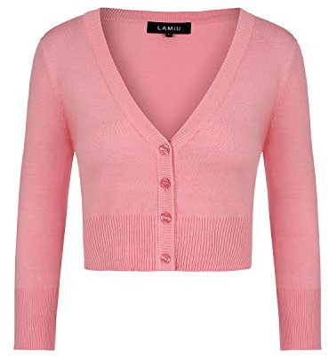 MINTLIMTI Cardigan Lavorato a Maglia a Maniche Lunghe da Donna, Giacca Bolero, Maglione, Top per Abito Rose M