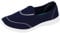 Ladies Canvas Mesh Memory Foam Slip On Flat Ultra Lightweight Flexi Plimsoll Pumps Sports Comfort Trainers Go Shoes Size 3-8 (Navy, 4)