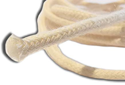 Der Perlenspieler® -Glasfaserdocht 3 mm/1 Meter-in Baumwollummantelung- Ersatzdocht für Schmelzfackeln Kerzenschmelzer Öllampe Schmelzlicht Kerzenfresser Kerzenresteverwerter-Indoor/Outdoor