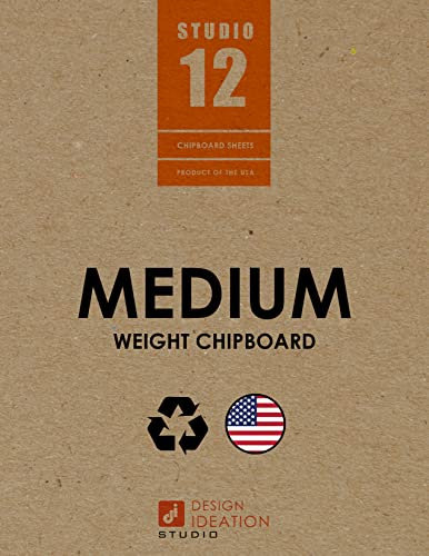 Medium Weight Chipboard Sheets. STUDIO 12 Brand. (9 x 12) .030” Thickness. (8 Sheets)