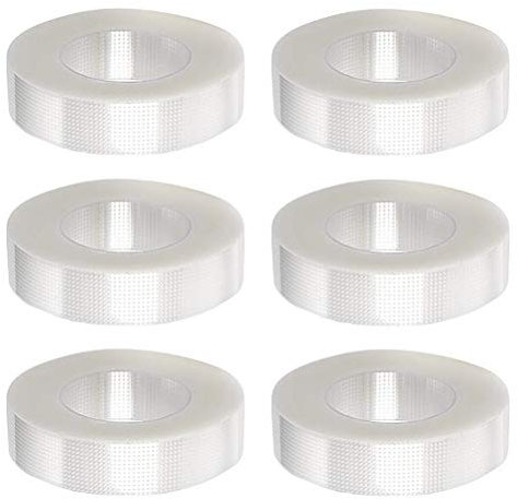 6 Rolle Wimpern Tape, Wimpernverlängerung Band atmungsaktives PE Klebeband Wimpernband für Wimpern Lash Extension (0,5 Zoll x 9,95 Yards)