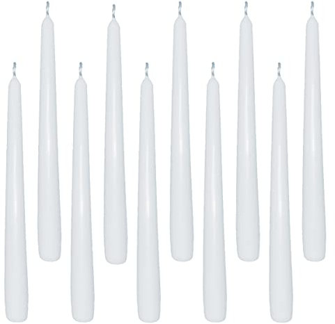 10 Spitzkerzen weiß 23,5 x 245 mm