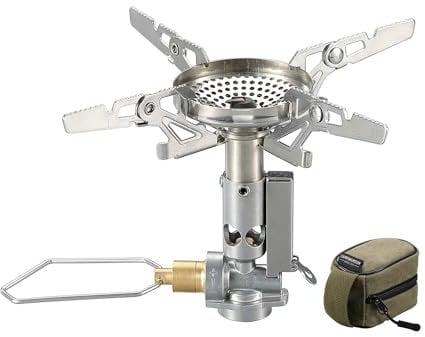 CAMPINGMOON Compact Foldable Stove w/Micro Regulator w/4Flex w/igniter XD-2F