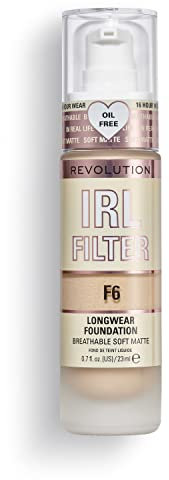 Makeup Revolution, IRL Filter Longwear Foundation, Medium to Full Coverage, F6, 23ml