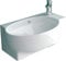 Alpenberger Badezimmer Waschbecken mit Überlauf | Waschschale Oval | Waschtisch Wandhängend | Handwaschbecken Weiß mit Hahnloch | Lavabo Waschbecken mit Lotuseffekt fürs Bad | Gäste