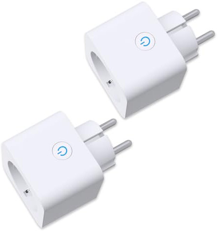 ANTELA WLAN Smart Steckdose Alexa 16A Stromverbrauch Messen kompatibel mit Google Assistant, Sprachsteuerung, Kinderschutz, APP Fernsteuerung, 2,4GHz, 3680W, 2 PCs
